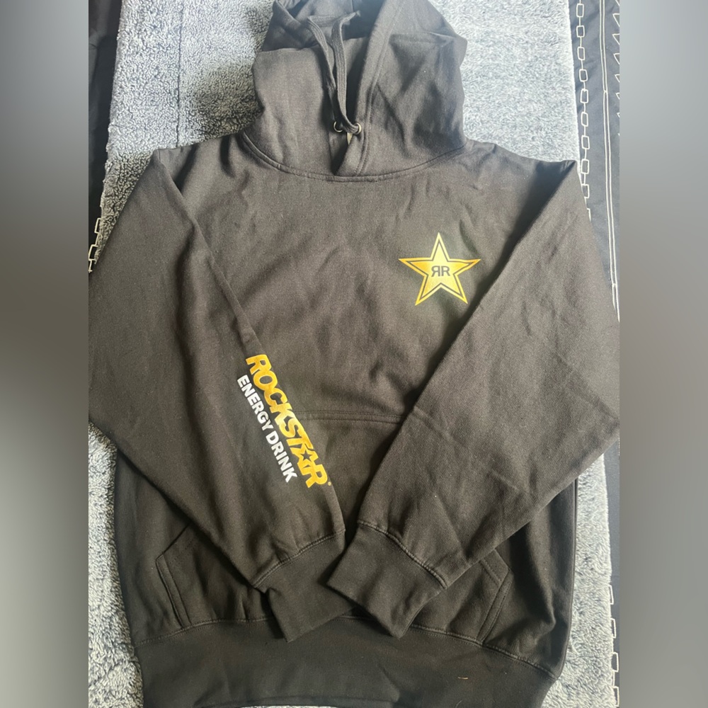 Rockstar Energy Drink Black Hoodie with Yellow Star Logo - Picture 4 of 9